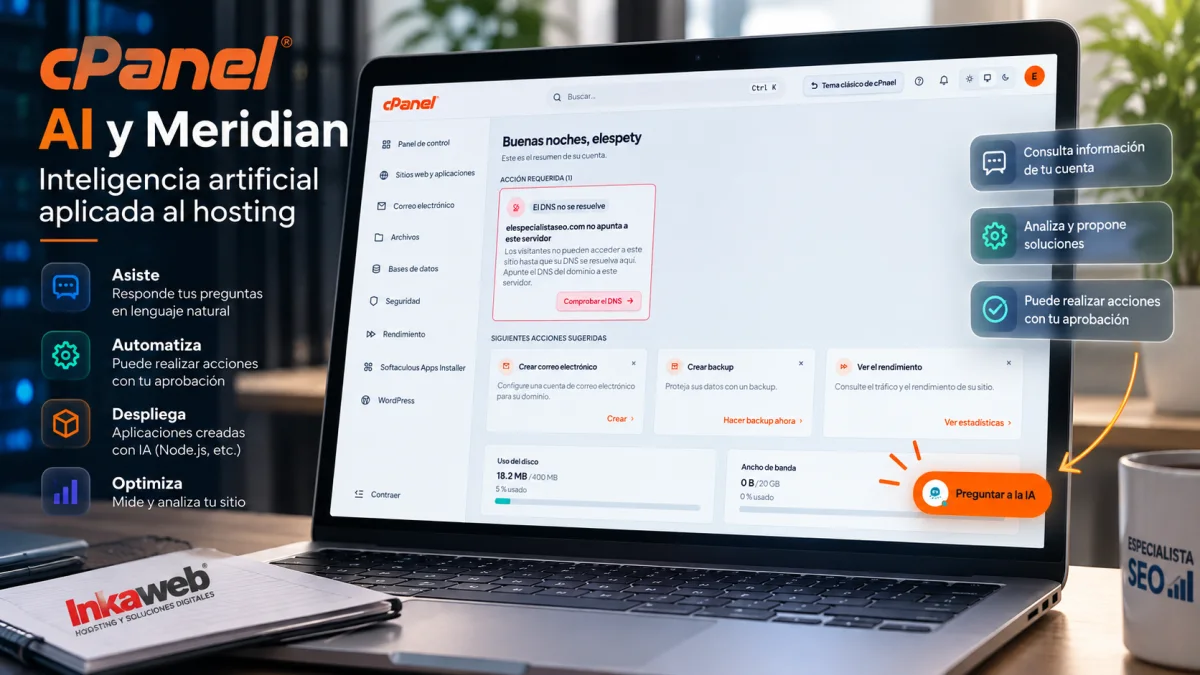 cPanel AI y Meridian: qué cambia en el hosting con inteligencia artificial