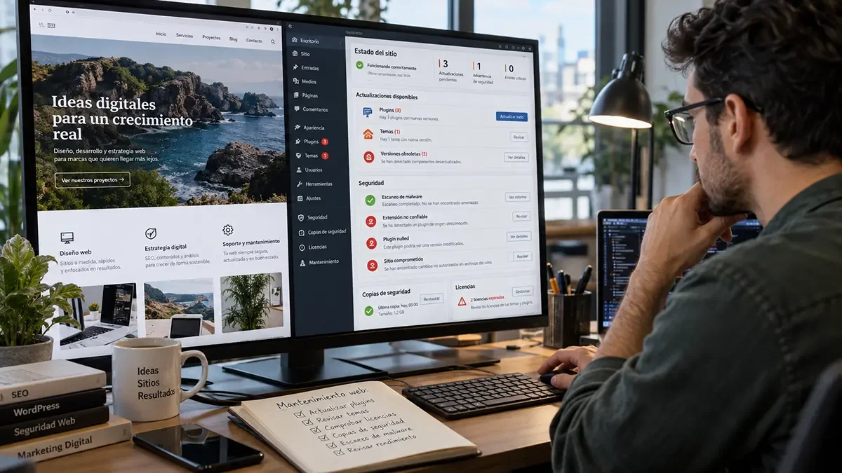Una web WordPress no termina cuando se publica: mantenimiento, seguridad y responsabilidades