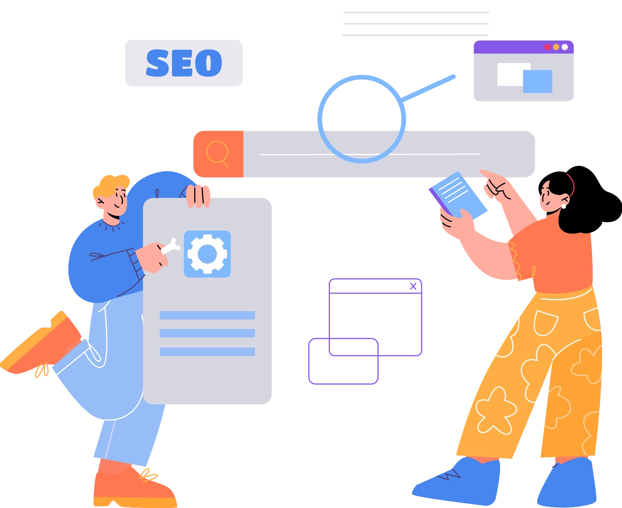 Ilustración de optimización de contenidos SEO