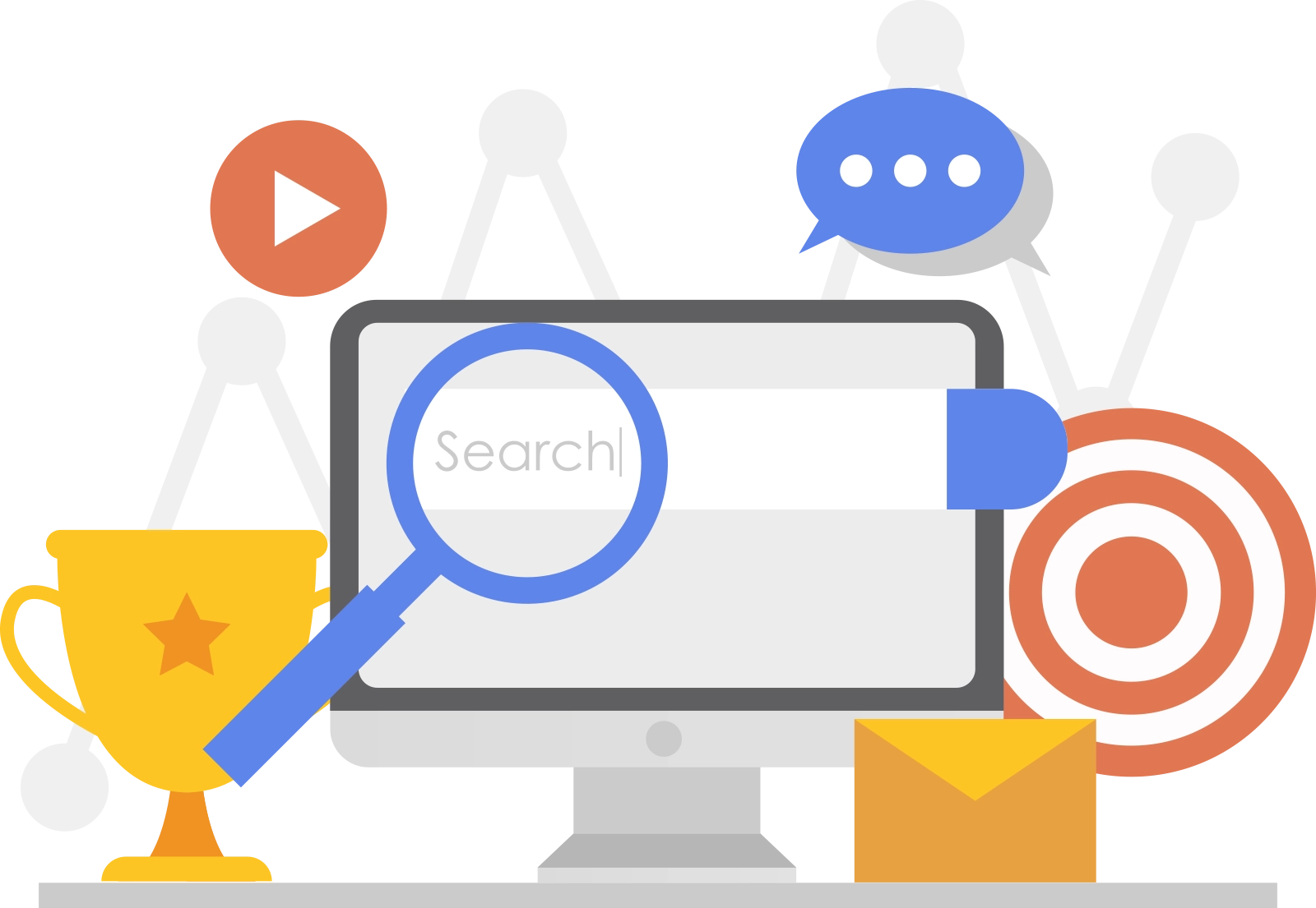 Ilustración de análisis de posicionamiento SEO